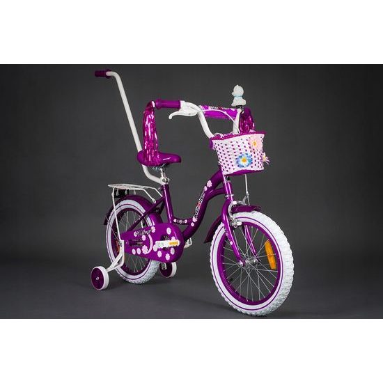 Mexller dětské kolo Village 16" s vodící tyčí fialové