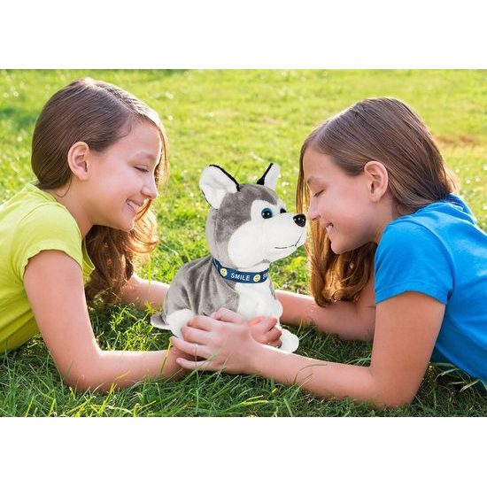 Interaktivní plyšový pejsek Husky reagující na pohyb