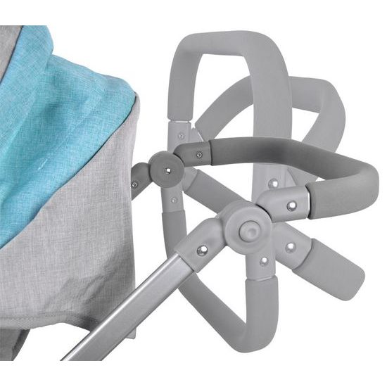 Kočárek pro panenky 4v1 kombinovaný Alice 4543 tyrkysový