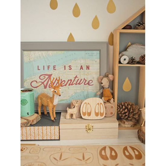 Stopy zvířat- edukativní dřevěné puzzle - ČESKÁ VERZE