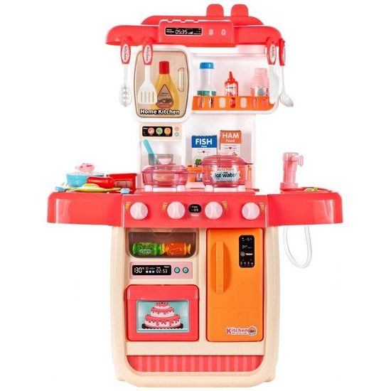 Detská kuchynka so zvukmi a parou Home Kitchen - ružová