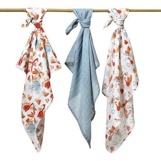 Mušelinové plenky 3ks modrá