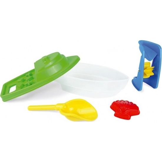 Loď/Člun + sada na písek - mix 2 barvy
