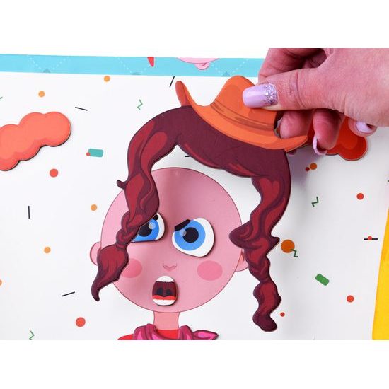 Magnetické puzzle veselé tváře 55 ks