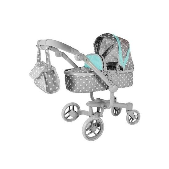 Alice velký kočárek pro panenky Moderno 5294 šedo-mentolový