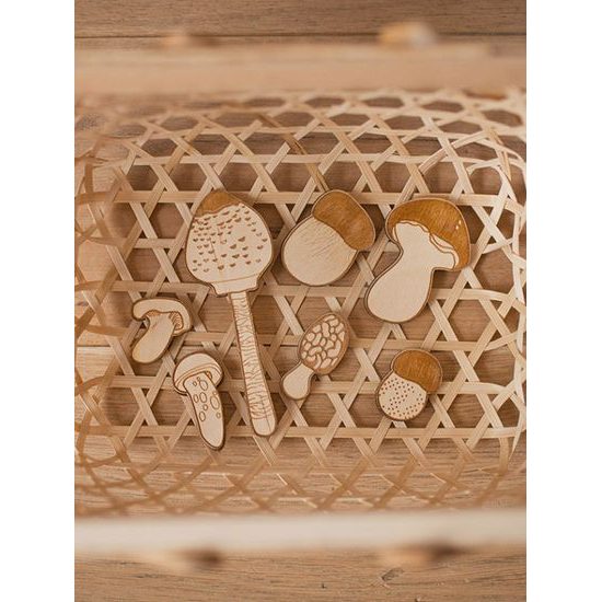 Houby - dřevěné edukativní puzzle - SLOVENSKÁ VERZE