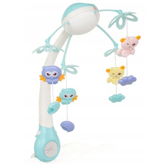 ROZBALENO Kolotoč nad postýlku s projektorem a dálkovým ovládáním Night Bell modrý