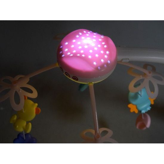 Doris kolotoč nad postýlku s projektorem a dálkovým ovládáním Bed Bell růžový