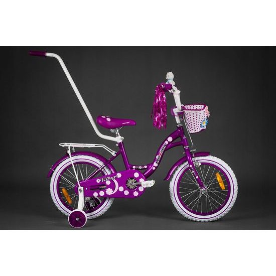Mexller dětské kolo Village 16" s vodící tyčí fialové