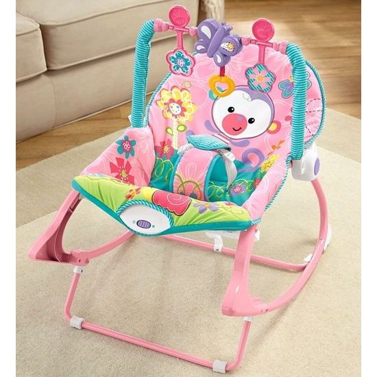 Dojčenské ležadlo 3v1 s vibráciami Baby Rocker ružové