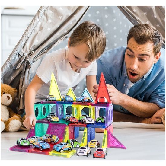 Magnetická stavebnice Magnet Blocks 68 dílů + 20 autíček