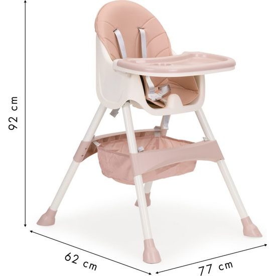 Ecotoys jídelní židlička 2v1 Pink HC823 růžová