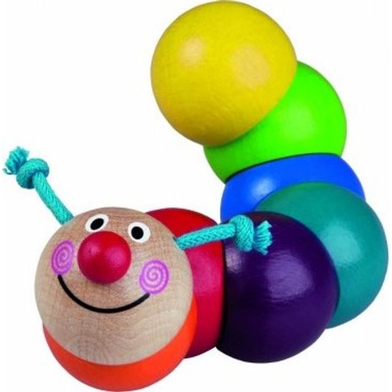 Dřevěná barevná housenka