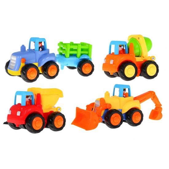 Huile Toys sestava 4 autíček na setrvačník Farm Country Vehicle