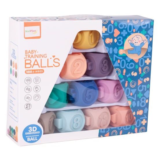 Senzorické kostky pro nejmenší Baby Training Blocks 10 kusů