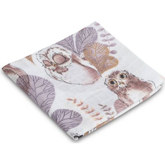 Mušelínová plínka 70x80 cm sovička puštík