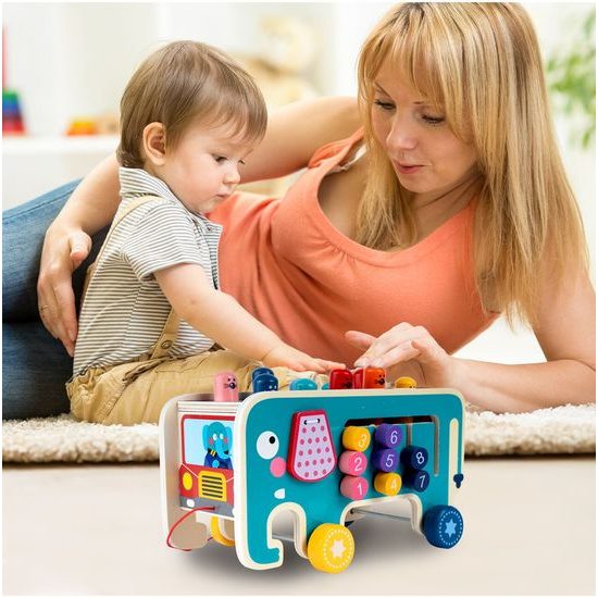 Doris dřevěná edukační kostka se zatloukačkou