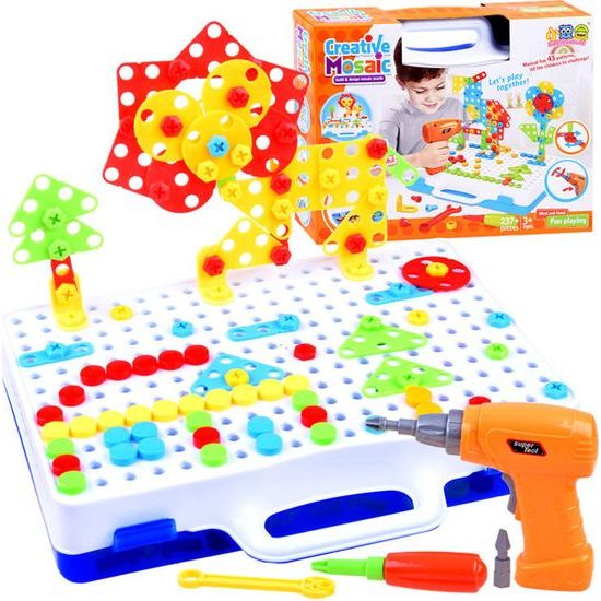 Kreativní konstrukční stavebnice s nářadím 237 ks