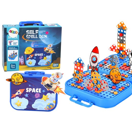 Konstrukční 3D stavebnice s vrtačkou na baterie a šroubovákem Kosmos 228 ks