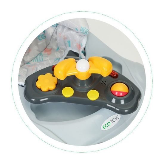 Ecotoys dětské vzdělávací chodítko - tmavě šedé