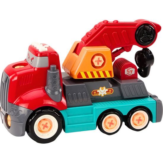 Cartoon jeřáb s hákem červený