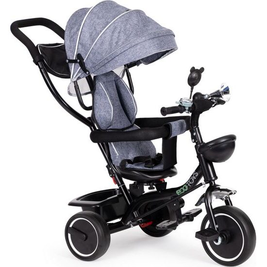 Ecotoys dětská tříkolka s otočným sedadlem Trike 2v1 šedá