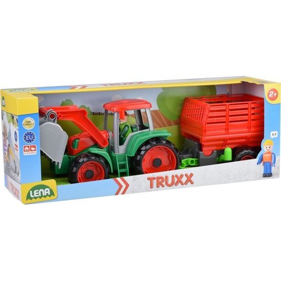 Truxx traktor - nakladač s přívěsem na seno, s figurkou