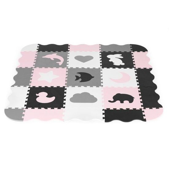 Ecotoys pěnová puzzle hrací deka Pink Puzzle 121 x 121 cm
