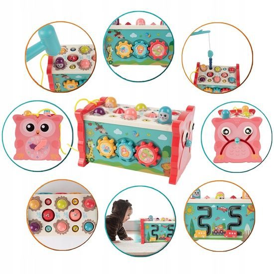 Magická edukační kostka pro děti 8v1 modrá