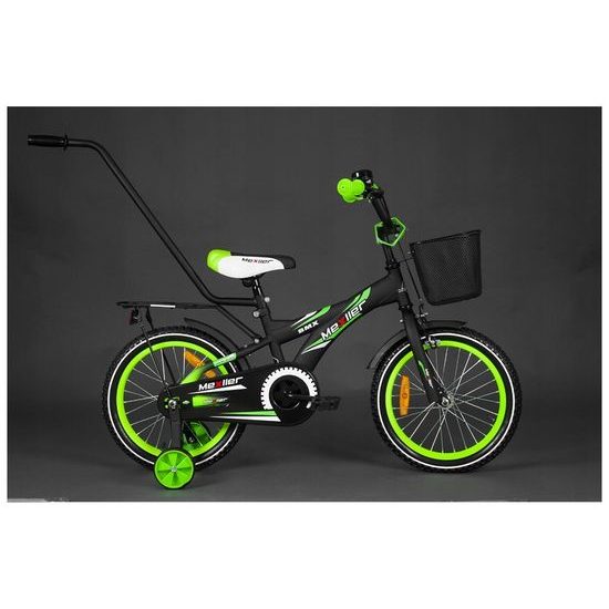 Mexller dětské kolo BMX 16" s vodící tyčí černozelené