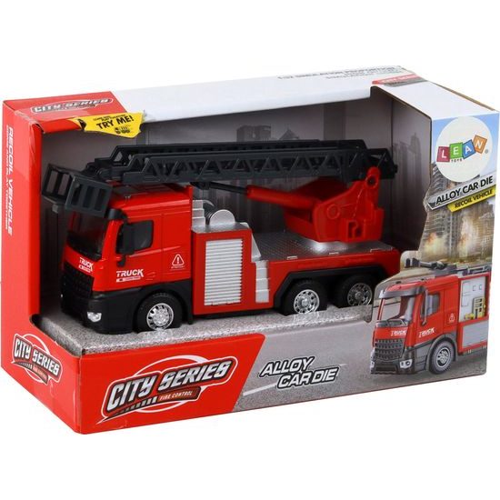 Hasičské auto s výsuvným žebříkem červené