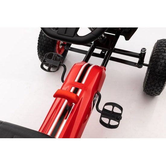 Dětská šlapací motokára s nafukovacími koly Formule 208 - červená