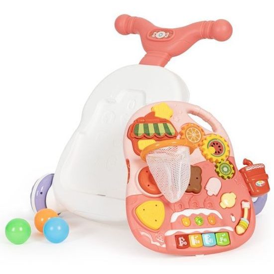 Haunger chodítko 2v1 s hracím stolečkem a košíkovou Active Table - růžové