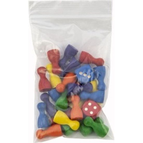 Dřevěné Figurky - 24ks 6 barev + 2 kostky