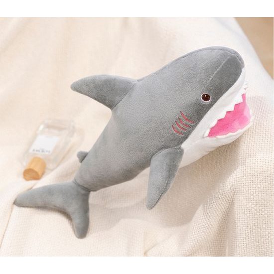 Plyšový žralok 50 cm, šedá