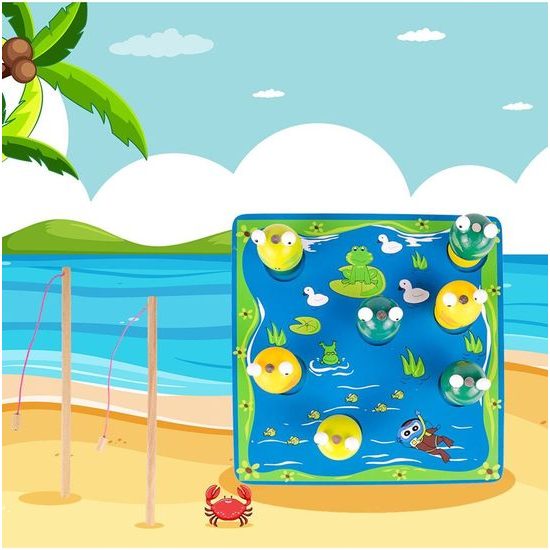 Dřevěné žabičky na lovení na magnet 3D