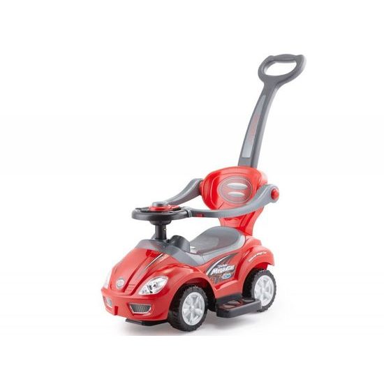 Odrážedlo Mega Car s vodící tyčí 3v1 červené
