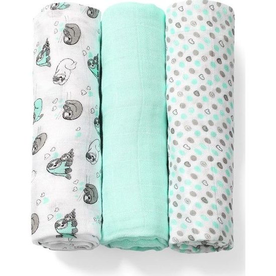 BABYONO Plenky bambusové 3 ks mint