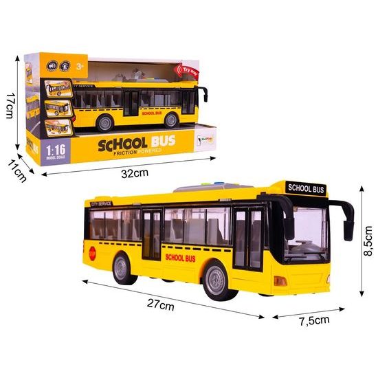 Školní autobus na setrvačník se světly a zvuky City Service 1:16