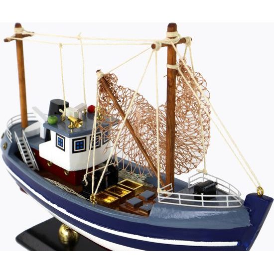 Sběratelský model rybářské lodi modré