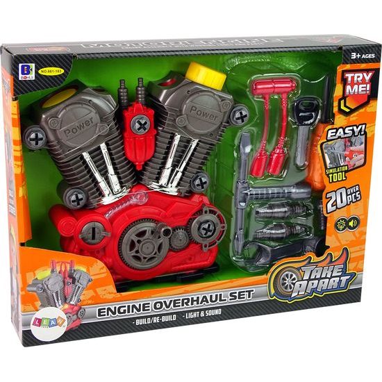 Sada nářadí s motorem pro malého mechanika