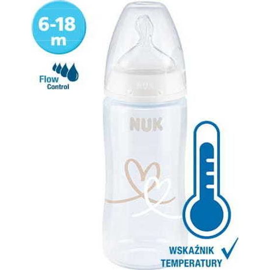 Kojenecká láhev NUK FC+Temperature Control 300 ml BOX-Flow Control savička