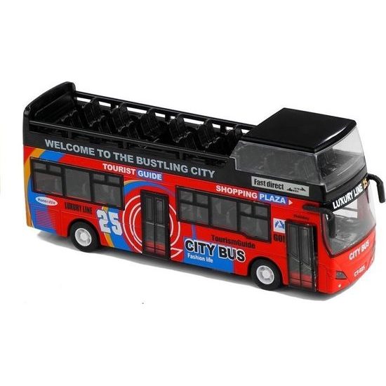 Dvoupatrový autobus se světlem a zvukem zelený