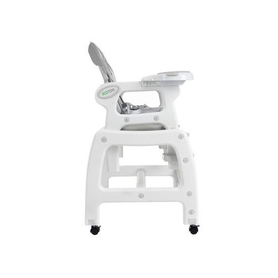 Ecotoys jídelní židlička s houpačkou 3v1 šedá