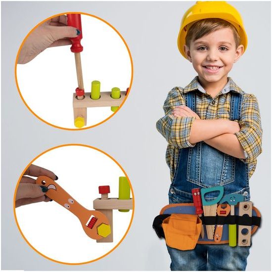 Sada dětského dřevěného nářadí s opaskem Malý opravář