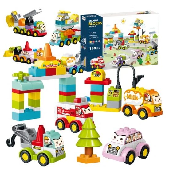 Doris dětská konstrukční stavebnice s autíčky Creative Blocks 150 dílků