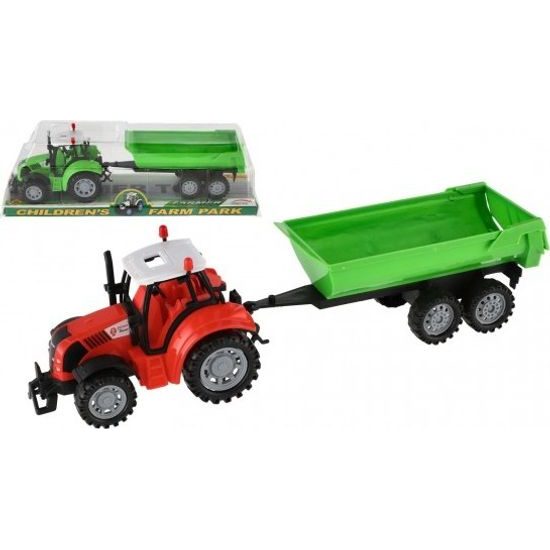 Traktor s vlekem a výklopkou - mix 2 barvy