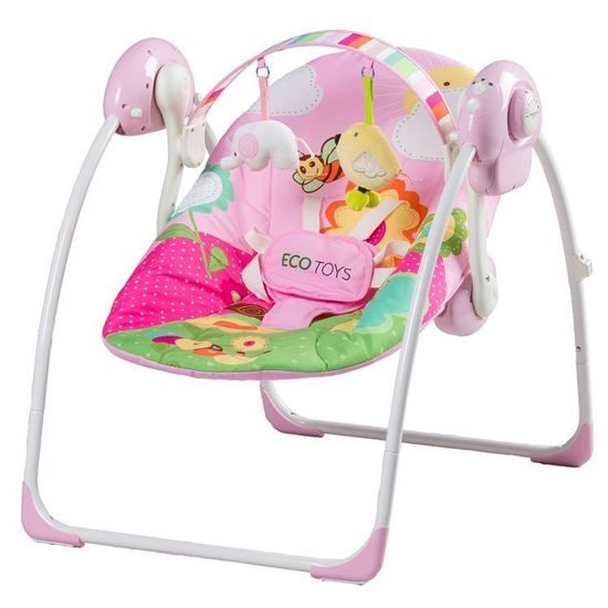Ecotoys lehátko a houpačka Jungle - růžová