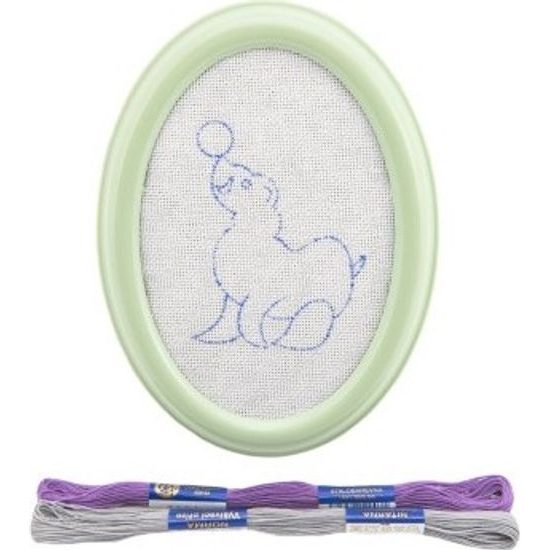 Vyšívání - rámeček na pověšení předloha, 2 příze - mix druhů