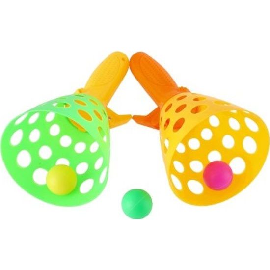 Catch ball hra/chytání míčku 2ks + 3 míčky